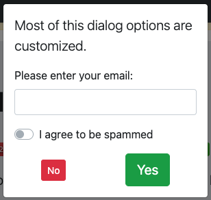 Dialog with customized options